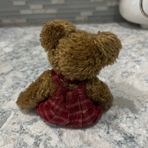 Boyds Bears 1985-98 Samuel Small 6" Red Plaid Overalls Jointed Plush - Picture 3 of 6